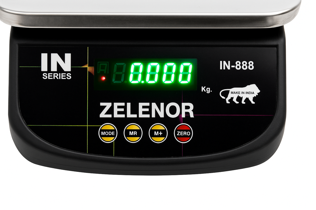 Zelenor IN-888 Digital Weighing Scale 30Kg | Green LED Display | Heavy Duty Industrial Weight Machine