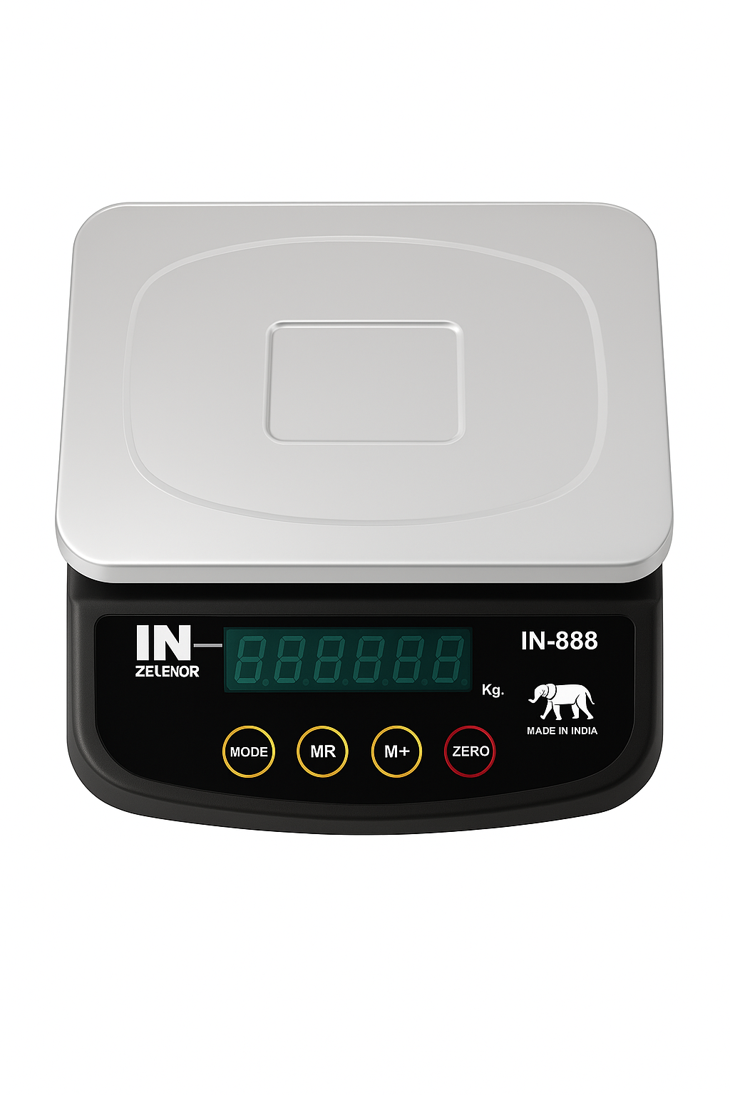 Zelenor Industrial Weighing Scale 30Kg – IN-888 | Stainless Steel Platform | LED Display